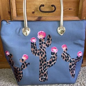 Leopard cactus tote